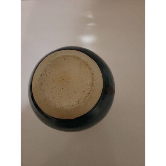 Tumbleweed Pottery NC Dow Jones Genius Cork Coin Blue Drip Pottery Bank Jar - Picture 6 of 6